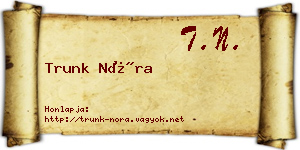 Trunk Nóra névjegykártya